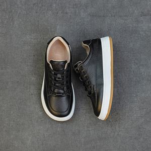 נעליים לבנות קטנות, נעלי נשים שטוחות עם עקב נמוך, לבנות שחורות, נגד החלקה, עם שרוכים, נעלי סקייטבורד נמוכות, נעלי ריצה - Product Image 4