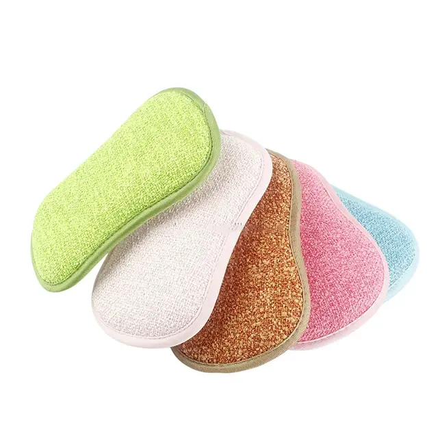 Kitchen Sponge Scrubber Non-Scratch Reusable Multipurpose Scrub Pads Microfiber Sponge Heavy Duty Scouring Cleaning of Dishes