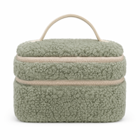 Grande trousse de toilette en peluche durable et mignonne avec fermeture éclair, fonction de suspension, légère et portable pour l'extérieur et l'usage quotidien