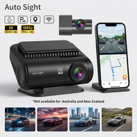 Caméra de tableau de bord double objectif avant 1080P avec GPS en temps réel et Wi-Fi, vision nocturne, grand angle 130°, enregistrement en boucle automatique, surveillance de stationnement