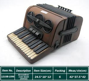 Decoración Metálica Vintage Personalizada, Modelo Musical, Acordeón, Disco, Tambor, Gramófono, Guitarra, Micrófono, Piano, Reproductor de Discos, Grabadora de Cintas - Product Image 2