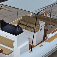 Bateau semi-rigide de luxe en Hypalon PVC de 8,6 m (28 pieds) avec coque en fibre de verre en V profond, console centrale, bateau pneumatique sportif, yacht, tender, bateau de plongée