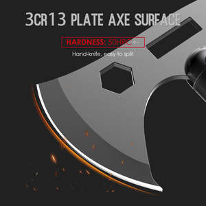 多機能サバイバル戦術ハイキングサバイバルツールハンマー、キャンプ用両面斧付きアウトドアマルチツール - Product Image 3