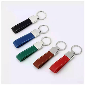 Laser Cut Engravable Blank Engraving Laser Sublimation Luxury Leather Name Key Chain High End Custom Leather and Metal <b>Keychain</b> - Product Image 1