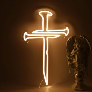 Cross Letreros Neon LED indoor hanging ambient light shop <b>sign</b> wall decoration light entrance indicator light luminous <b>sign</b> - Product Image 1