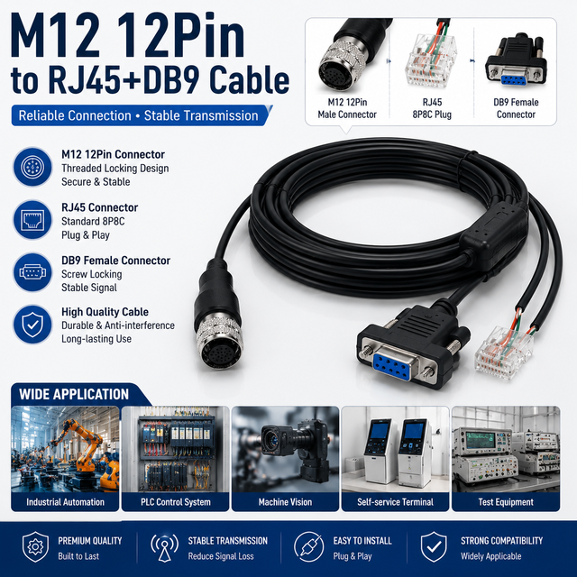 Custom 1-2 Y Splitter RJ45 Dual DB9/DB15 D-Sub RS232 Serial Debug Communication Y Cable for Barcode Scanner with Pure Copper PVC