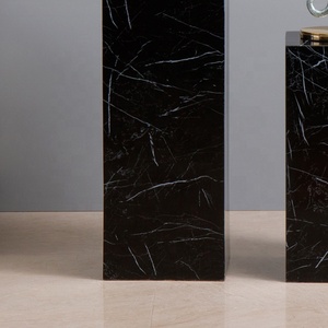 Boda de mármol negro cuadrado Pilar diseño decoración Plaza soporte de columna para pote de flor - Product Image 6