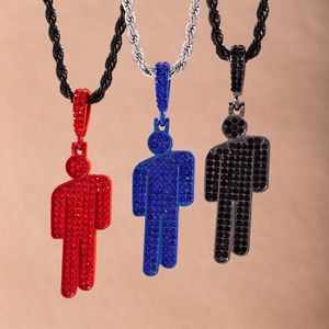 Modische Cartoon-Figur Titan Billie Eilish Halskette Schiefköpfiger Mann Zirkon-Anhänger Halskette für Männer und Frauen - Product Image 4