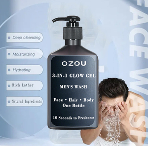 Usine OZOU marque privée personnalisée nouvel arrivage de <span class=keywords><strong>gel</strong></span> <span class=keywords><strong>douche</strong></span> bio 3 en 1 pour hommes de <span class=keywords><strong>luxe</strong></span> nettoyant pour le corps shampooing nettoyant pour le visage - Product Image 5