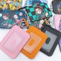 Nouveau style créatif, portefeuille à fermeture éclair, motif dessin animé mignon démon, porte-monnaie portable anti-perte pour enfants avec porte-cartes et porte-clés