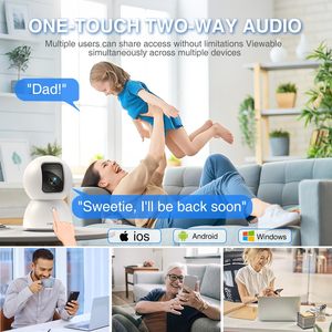 Caméra de sécurité intérieure intelligente CINMOORE 3K avec carte SD 64 Go 360° °   Caméra de surveillance pour personnes âgées/bébés/animaux de compagnie avec vision nocturne couleur et stockage gratuit sur le cloud - Product Image 2