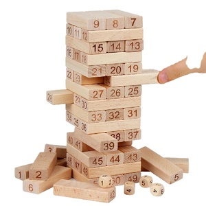 Venta al por mayor logotipo personalizado gigante Tipsy Topping Tower juego bloque de construcción de madera bloques de madera juego - Product Image 1