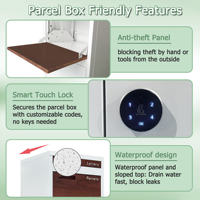 Boîte aux lettres de jardin pour appartement, grande capacité, avec serrure tactile intelligente, boîte postale extérieure, boîte de livraison de colis, en métal, étanche