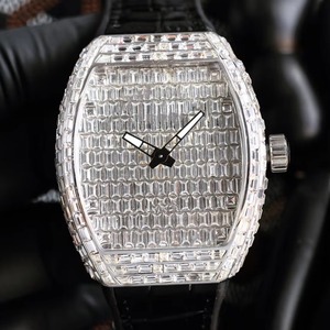 Reloj Mecánico de Acero Inoxidable con Incrustaciones de Moissanita de Lujo, Forma de Barril, Resistente al Agua para Uso Diario, de Alta Calidad para Hombre, Superventas - Product Image 1