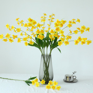 Bouquet de narcisses artificiels Ice Storm, blanc et jaune, fleurs en plastique et soie, décoration de mariage et de maison, lot unique - Product Image 3