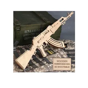 lernspielzeug ak47 modell 3d puzzle lernspielzeug schießspiel montage puzzle holz-gummiband-gewehr