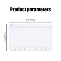 Vente en gros de limes transparentes étanches en plastique PVC A6, pochette à fermeture éclair, 6 anneaux, feuilles mobiles, classeur