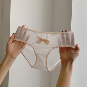 <span class=keywords><strong>Slip</strong></span> da <span class=keywords><strong>Donna</strong></span> in Rete Trasparente di Nylon con Bordo a Contrasto e <span class=keywords><strong>Mini</strong></span> Fiocco in Raso, Sexy e Traspirante, Lingerie Quotidiana - Product Image 5