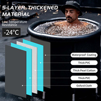 Baignoire à glace inclinée Vanace en PVC, bacs de trempage à froid, 8 tiges, 75 gallons, bacs de bain de glace ronds gonflables