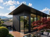 Solárium Residencial Moderno de Vidrio con Estructura de Aleación de Aluminio, Persianas Enrollables Motorizadas, Aislamiento Doble y Vidrio Templado Low-E