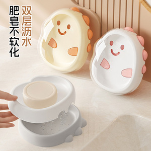 Cartoon Soap Dish With Lid Irregular Shape Deck Mount Drainable For Bathroom Countertop Multiple Colors Available - Product Image 2