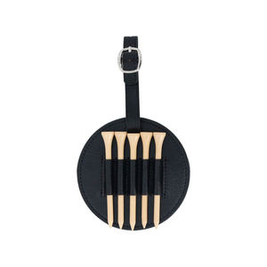 Porte-tee de golf en cuir PU avec 5 tees, étui rond portable, options noir et marron - Product Image 6