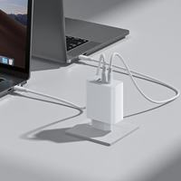Chargeur rapide GaN 65W UE à double port, adaptateur haute vitesse QC3.0, deux ports Type-C, un port USB pour montres connectées, avec protections OVP/OCP/OTP/contre les courts-circuits