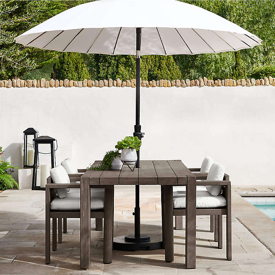 Backyard teak wood outdoor garden furniture all-weather dining table and chairs set for patio