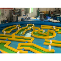 Mini-golf gonflable personnalisé à 9 trous pour la location – Simulateur de golf gonflable d'extérieur en promotion pour le plaisir