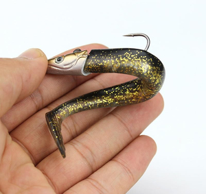 Leurre de pêche souple en plastique de 11 cm et 22 g, imitation anguille de sable, avec tête de jig et queue à pagaie, type swimbait - Product Image 3