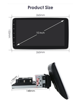 Radio de Coche 1 Din Universal con Pantalla Táctil de 10'', Reproductor Multimedia, CarPlay y Android Auto con Cable, Mirror Link, MP5, Navegación GPS, USB, DVR