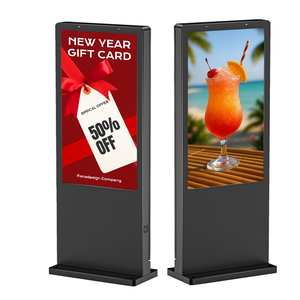 Totem d'affichage numérique extérieur étanche 3000 Nits, écran tactile 43/55 pouces, kiosque publicitaire vidéo Android pour restaurants et commerces <span class=keywords><strong>de</strong></span> détail - Product Image 1