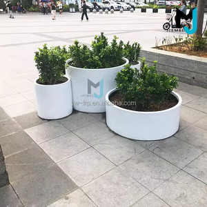 Pots à fleurs ronds modernes <span class=keywords><strong>en</strong></span> fibre de verre pour l'extérieur, <span class=keywords><strong>entrée</strong></span> de <span class=keywords><strong>porte</strong></span>, balcon, plantation de fleurs, <span class=keywords><strong>pot</strong></span> <span class=keywords><strong>en</strong></span> corten personnalisé - Product Image 4