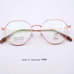 แว่นตาทรงกลมเล็กน้ำหนักเบาสไตล์พังก์สำหรับวัยรุ่น รุ่น L0103 กรอบเต็มแบบยูนิเซ็กซ์ ขาแว่นทำจากโลหะเมมโมรี่ไดเร็กท์และเลนส์ PC - Product Image 6