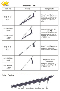 Bán Buôn Năng Lượng Mặt Trời PV Có Thể Điều Chỉnh Tripod Gắn Giá Đỡ Cho Phẳng Và Màu Sắc Thép Mái Ngói - Product Image 2