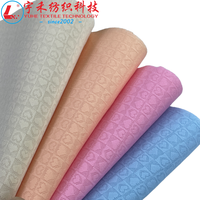 Nouveau tissu jacquard tricoté extensible, teint, à carreaux, en forme de cœur, respirant, en sandwich 3D, 300 GSM, pour textiles de maison et empeignes de chaussures pour filles