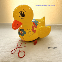 Canard gonflable mignon en PVC avec roues, décorations de fête et cadeaux d'anniversaire, jouets de voiture pour enfants