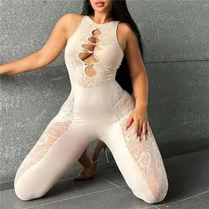 Macacões sexy de formatura de corpo de mulher em forma de uma peça para festas e clubes, com diamantes pesados e retalhos, sem mangas