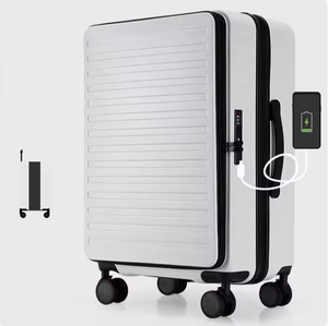 Nouvelle ouverture supérieure 20/24/28 pouces ensemble de bagages de transport <span class=keywords><strong>taille</strong></span> <span class=keywords><strong>moyenne</strong></span> valises 3 pièces grand sac de voyage à carreaux aluminium Spinner vacances - Product Image 3