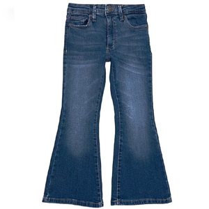 Jeans de mezclilla para mujer, corte ajustado, estilo acampanado, teñido en fábrica, ecológicos, personalizados, de cintura alta, diseño moderno, elásticos, de largo completo, informales - Product Image 2