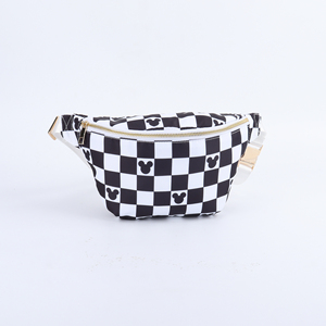 กระเป๋าคาดเอวแฟชั่นไนลอนแบบยูนิเซ็กส์ รุ่นจัมโบ้ ลายตารางขาวดำ พิมพ์ลายทั้งใบ ปิดซิป กันน้ำ พกพาสะดวก - Product Image 1