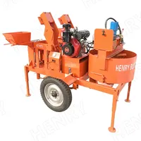 Machine à fabriquer des briques en argile diesel M7m1, pression hydraulique, fonctionnement automatique, marque Henry, garantie de 2 ans - Machine à blocs emboîtables