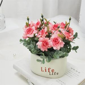 Vie <span class=keywords><strong>Eucalyptus</strong></span> Petit Rose <span class=keywords><strong>Pot</strong></span> <span class=keywords><strong>En</strong></span> Céramique Ensemble <span class=keywords><strong>En</strong></span> Plastique Simulation Bureau Décoratif Artisanat <span class=keywords><strong>pour</strong></span> Thanksgiving Tenture Murale De Mariage - Product Image 2