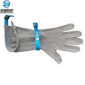 Chaîne en métal à cinq doigts, gants résistants aux coupures, avec longue manchette, <span class=keywords><strong>pour</strong></span> le boucherie - Product Image 3