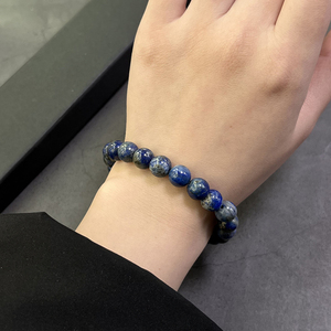 8mm AAA Natural Lápis-lazúli Espiritualidade Serenidade Proteção Iluminação Lápis-lazúli Pulseira - Product Image 3