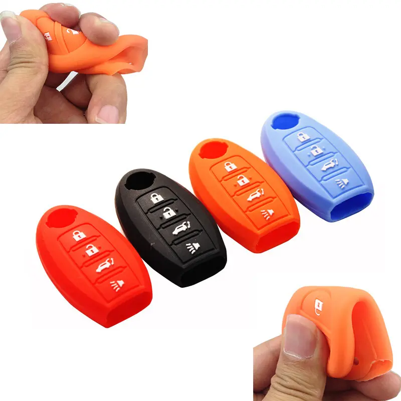 Porte-clés de voiture en silicone coloré, 1 pièce, pour clés de voiture, nissan