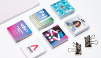 Tarjeta de Visita Cuadrada Elegante, Única y Personalizable, Impresión de Logotipo de Marca, Diseño Distintivo, Exhibición de Marca, Negocio Creativo