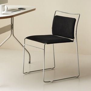 Modern Minimalist Stainless Steel PU Leather Foldable Durable High-End Elegant <b>Dining</b> <b>Chair</b> for Hotel Villa Small Apartment Use - Product Image 3
