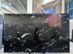 Granit Hitam Kosmik |   Tekstur Urat Batu Hitam-Emas Mengalir, Batu Dekorasi Mewah untuk Dinding/Lantai/Meja/Tangga - Product Image 2