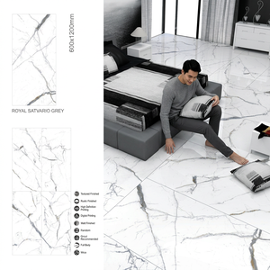 Dalles de porcelaine grand format 600x1200mm Royal Satvario, finition brillante polie - Product Image 5